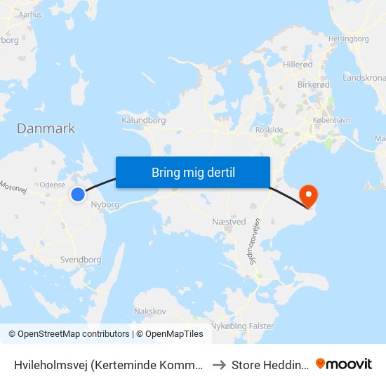 Hvileholmsvej (Kerteminde Kommune) to Store Heddinge map