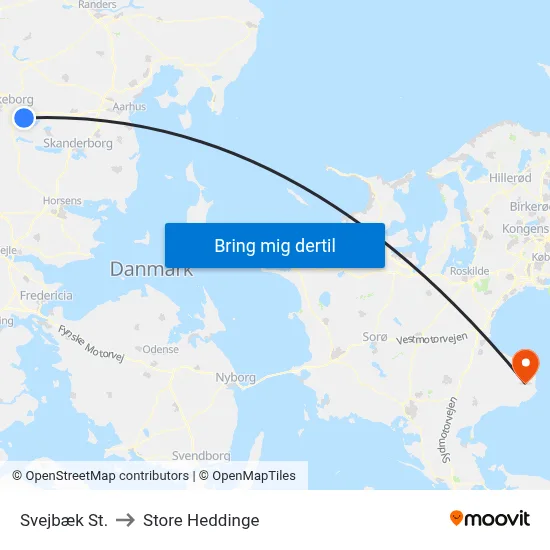 Svejbæk St. to Store Heddinge map