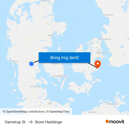 Vamdrup St. to Store Heddinge map