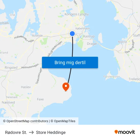 Rødovre St. to Store Heddinge map