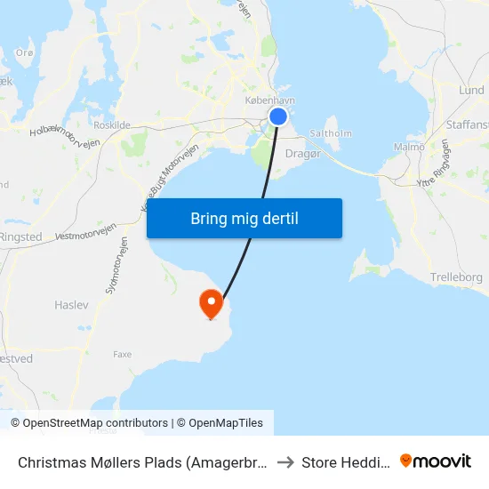 Christmas Møllers Plads (Amagerbrogade) to Store Heddinge map