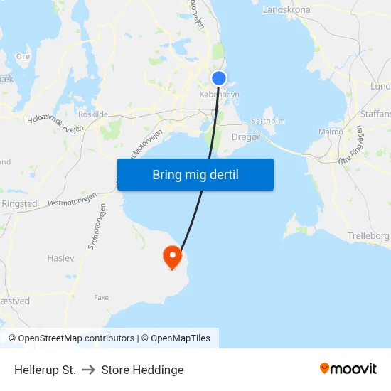 Hellerup St. to Store Heddinge map