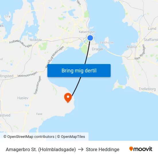Amagerbro St. (Holmbladsgade) to Store Heddinge map
