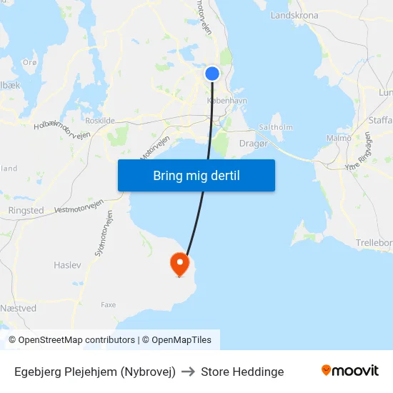 Egebjerg Plejehjem (Nybrovej) to Store Heddinge map
