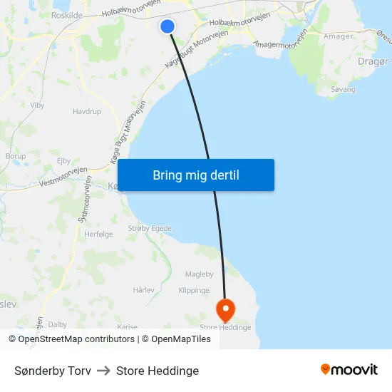 Sønderby Torv to Store Heddinge map