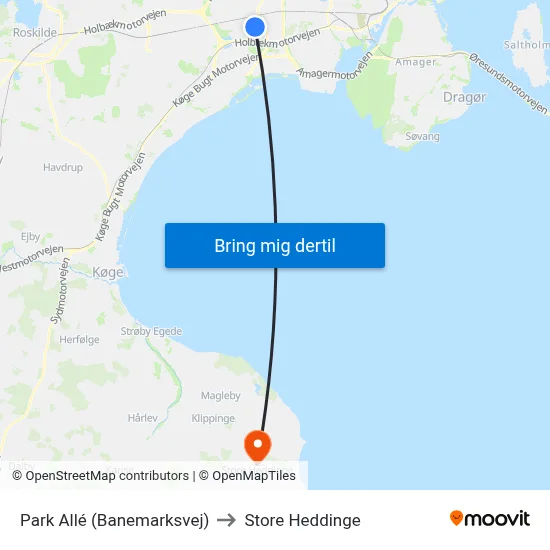 Park Allé (Banemarksvej) to Store Heddinge map