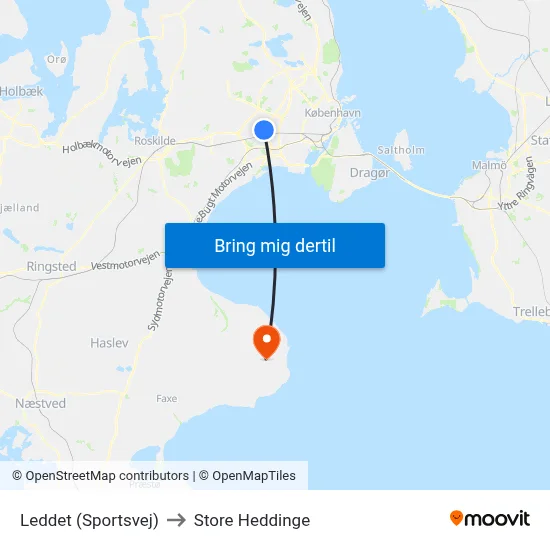 Leddet (Sportsvej) to Store Heddinge map