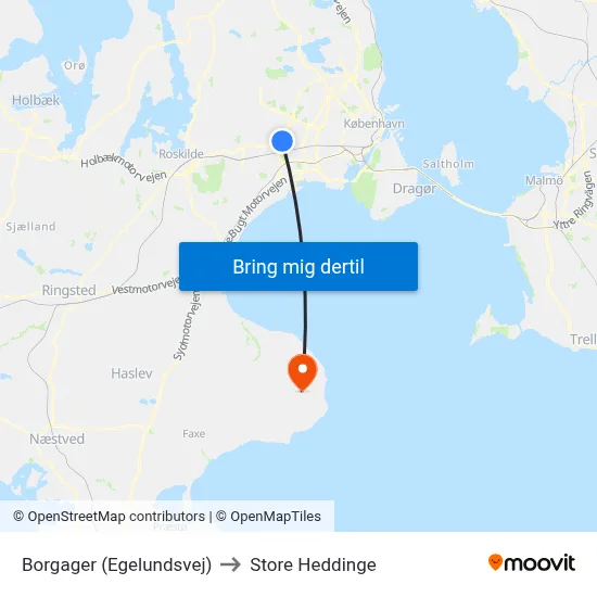 Borgager (Egelundsvej) to Store Heddinge map