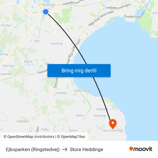 Ejboparken (Ringstedvej) to Store Heddinge map