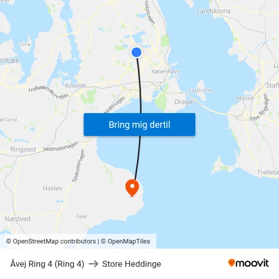 Åvej Ring 4 (Ring 4) to Store Heddinge map