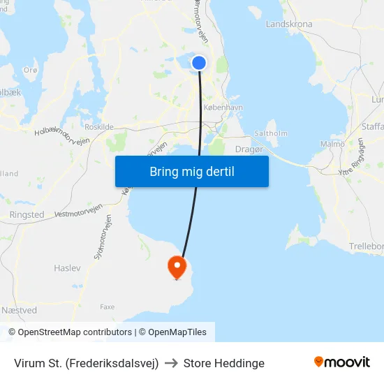 Virum St. (Frederiksdalsvej) to Store Heddinge map