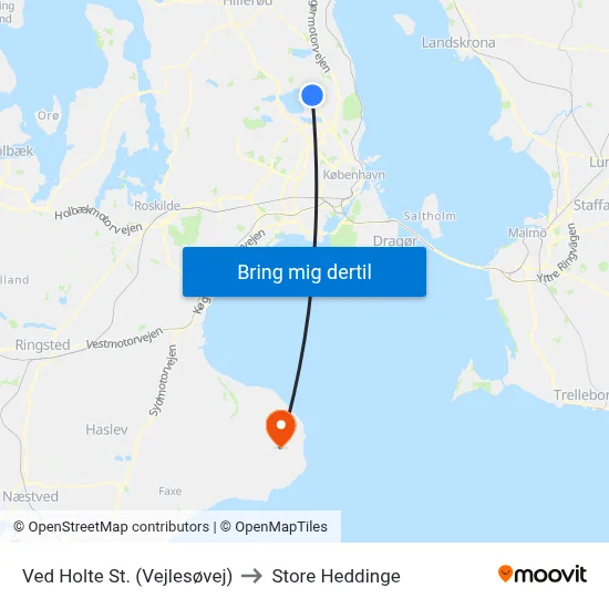 Ved Holte St. (Vejlesøvej) to Store Heddinge map