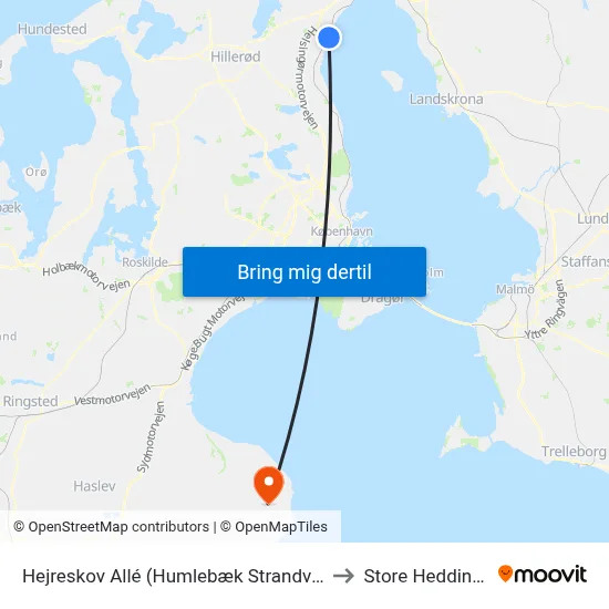Hejreskov Allé (Humlebæk Strandvej) to Store Heddinge map
