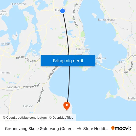 Grønnevang Skole Østervang (Østervang) to Store Heddinge map