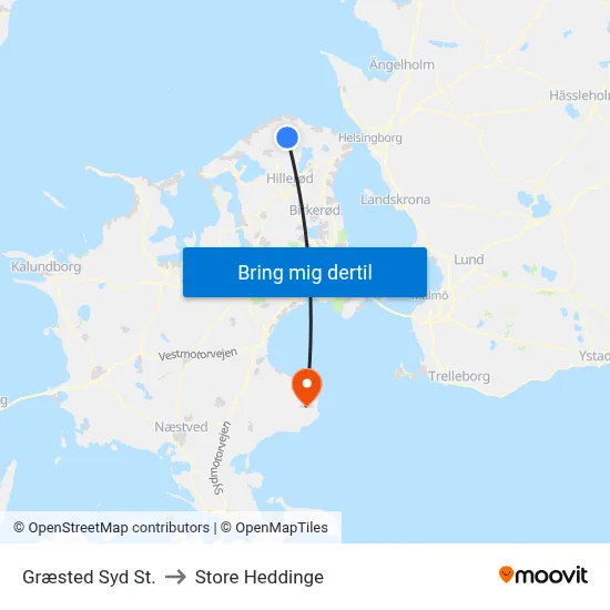 Græsted Syd St. to Store Heddinge map