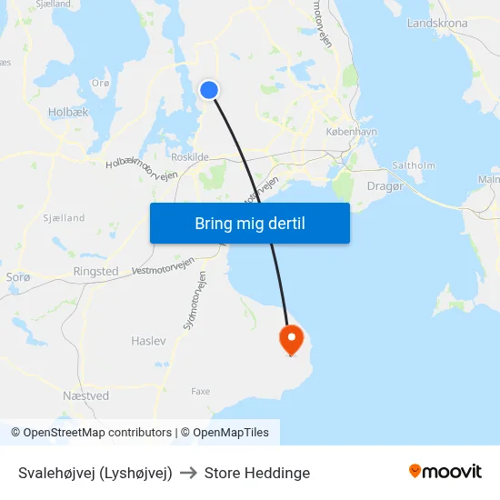 Svalehøjvej (Lyshøjvej) to Store Heddinge map