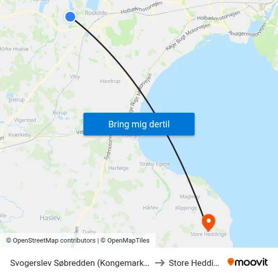 Svogerslev Søbredden (Kongemarksvej) to Store Heddinge map
