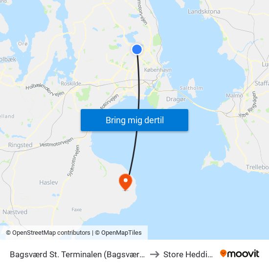 Bagsværd St. Terminalen (Bagsværd St.) to Store Heddinge map
