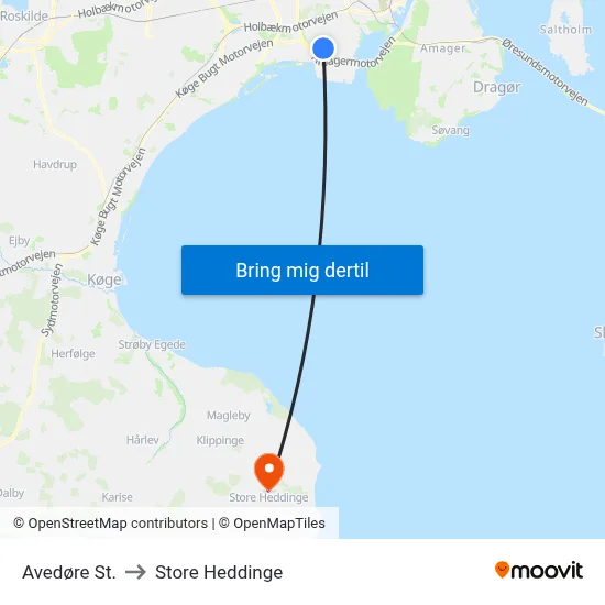 Avedøre St. to Store Heddinge map