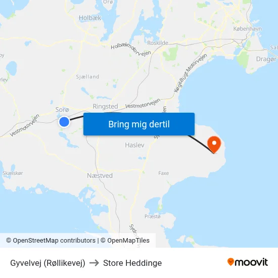 Gyvelvej (Røllikevej) to Store Heddinge map