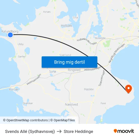 Svends Allé (Sydhavnsvej) to Store Heddinge map