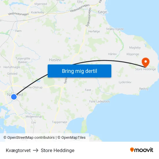 Kvægtorvet to Store Heddinge map