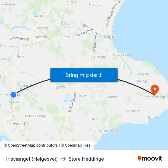 Irisvænget (Helgesvej) to Store Heddinge map