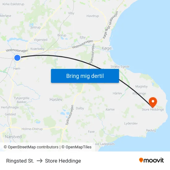 Ringsted St. to Store Heddinge map