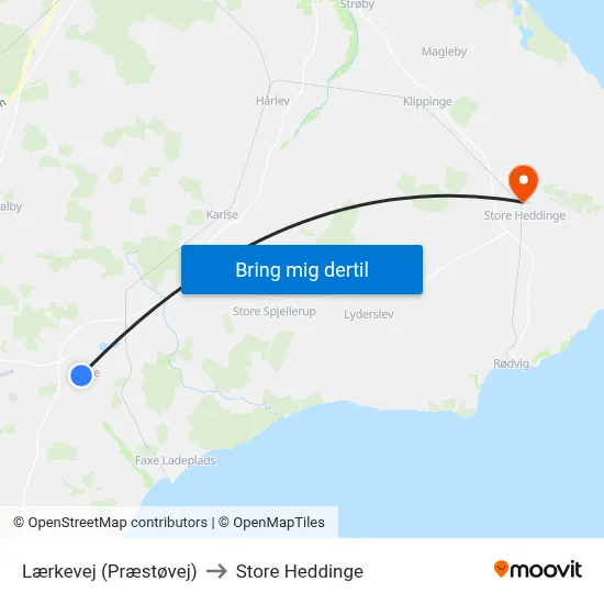 Lærkevej (Præstøvej) to Store Heddinge map