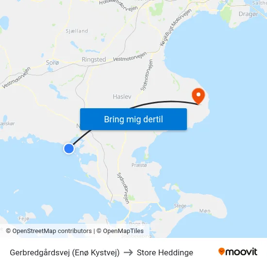 Gerbredgårdsvej (Enø Kystvej) to Store Heddinge map