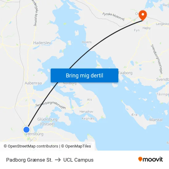 Padborg Grænse St. to UCL Campus map