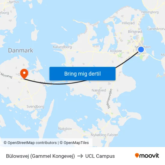 Bülowsvej (Gammel Kongevej) to UCL Campus map