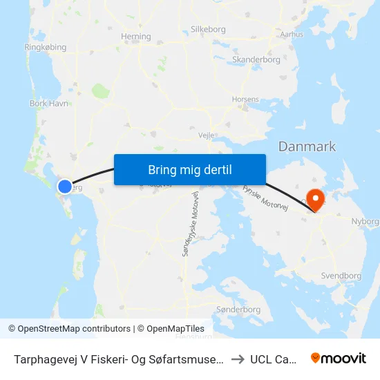 Tarphagevej V Fiskeri- Og Søfartsmuseet (Esbjerg) to UCL Campus map