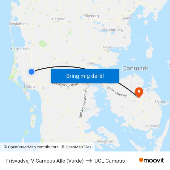 Frisvadvej V Campus Allé (Varde) to UCL Campus map