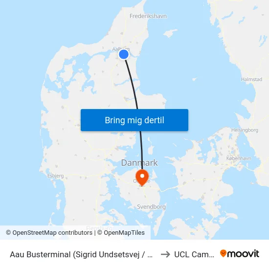 Aau Busterminal (Sigrid Undsetsvej / Aalborg) to UCL Campus map