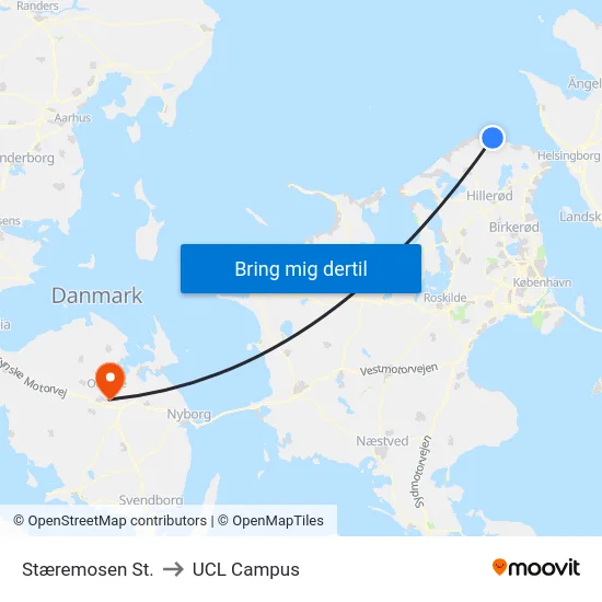 Stæremosen St. to UCL Campus map