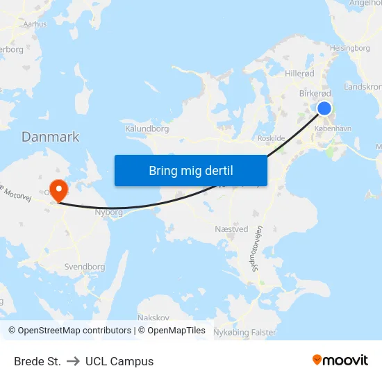 Brede St. to UCL Campus map