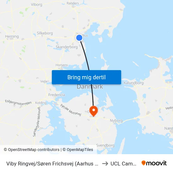 Viby Ringvej/Søren Frichsvej (Aarhus Kom) to UCL Campus map