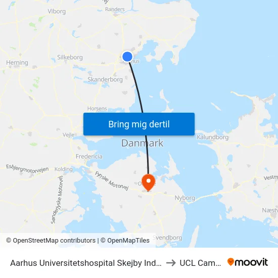 Aarhus Universitetshospital Skejby Indgang G to UCL Campus map