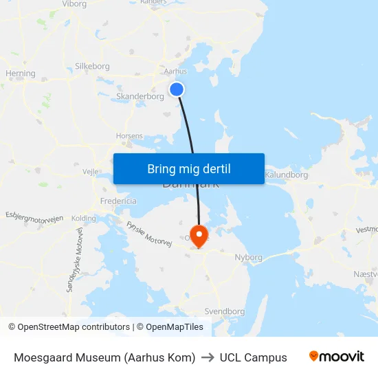 Moesgaard Museum (Aarhus Kom) to UCL Campus map