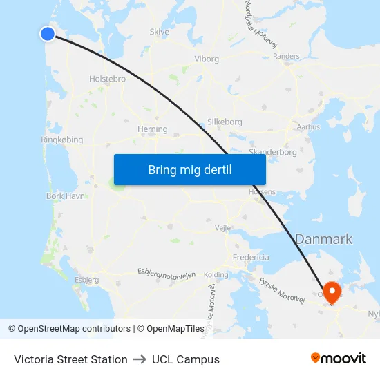 Victoria Street Station to UCL Campus map