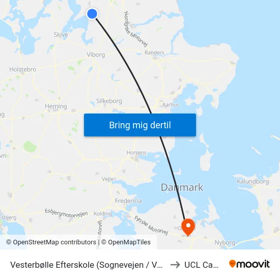 Vesterbølle Efterskole (Sognevejen / Vesthimmerl) to UCL Campus map