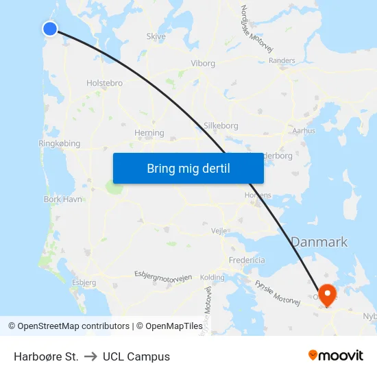 Harboøre St. to UCL Campus map