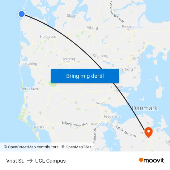 Vrist St. to UCL Campus map