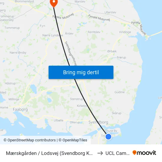 Mærskgården / Lodsvej (Svendborg Kommune) to UCL Campus map