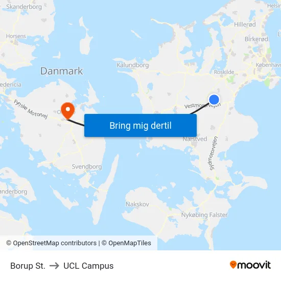 Borup St. to UCL Campus map