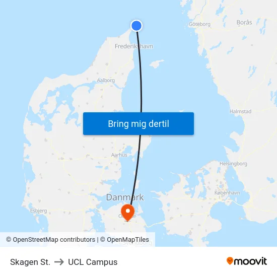 Skagen St. to UCL Campus map