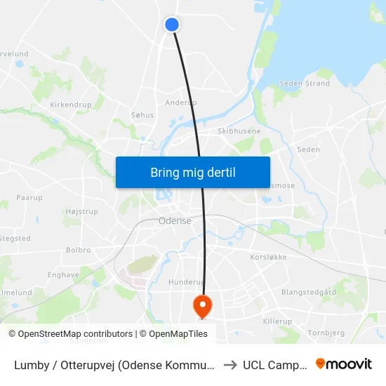 Lumby / Otterupvej (Odense Kommune) to UCL Campus map