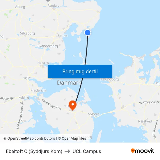Ebeltoft C (Syddjurs Kom) to UCL Campus map