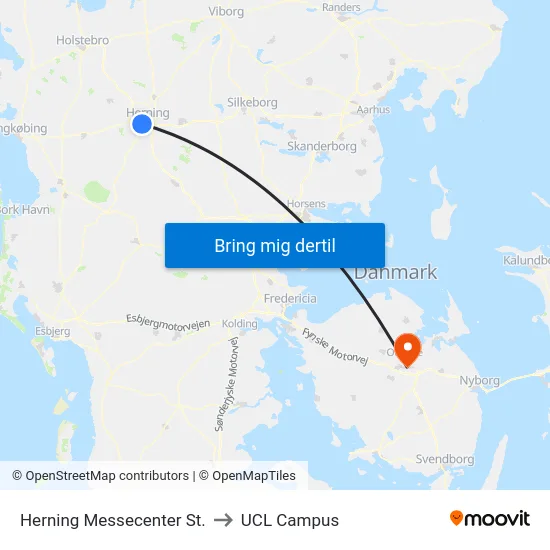 Herning Messecenter St. to UCL Campus map